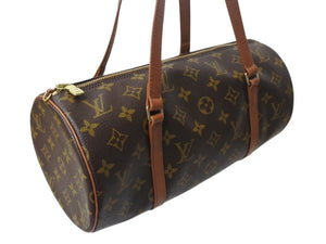LOUIS VUITTON ルイヴィトン パピヨン30 モノグラムキャンバス ハンドバッグ 旧型 筒形 M51365 ブラウン 美品 中古 4b002971