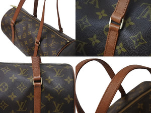 LOUIS VUITTON ルイヴィトン パピヨン30 モノグラムキャンバス ハンドバッグ 旧型 筒形 M51365 ブラウン 美品 中古 4b002971