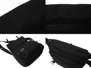 PRADA プラダ VERA トライアングルロゴ ショルダーバッグ メッセンジャーバッグ ナイロン レザー ブラック シルバー金具 美品 中古 4b002978