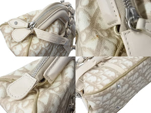 Christian Dior クリスチャンディオール ハンドバッグ ロマンティック トロッター柄 LCP44873M102 コーティングキャンバス レザー ベージュ 美品 中古 4b002980