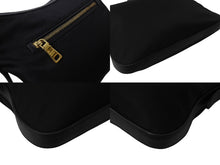 Load image into Gallery viewer, PRADA プラダ ショルダーバッグ トライアングルロゴ ナイロン レザー ブラック ゴールド金具 美品 中古 4b002985