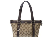 Load image into Gallery viewer, GUCCI グッチ ハンドバッグ 141471 ブラウン ベージュ GGスプリームキャンバス レザー ゴールド金具 美品 中古 4b002987