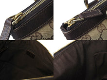 Load image into Gallery viewer, GUCCI グッチ ハンドバッグ 141471 ブラウン ベージュ GGスプリームキャンバス レザー ゴールド金具 美品 中古 4b002987