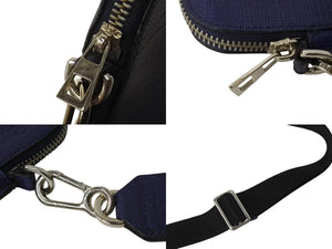 極美品 LOEWE ロエベ ショルダーバッグ メッセンジャーバッグ ゴヤレポーター 316.60.P63 カーフ アナグラム ブルー シルバー金具 中古 4b002994