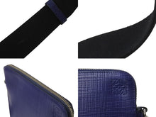 Load image into Gallery viewer, 極美品 LOEWE ロエベ ショルダーバッグ メッセンジャーバッグ ゴヤレポーター 316.60.P63 カーフ アナグラム ブルー シルバー金具 中古 4b002994