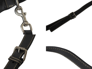 GUCCI グッチ ショルダーバッグ メッセンジャーバッグ クレスト 201451 レザー ブラック シルバー金具 美品 中古 4b002995