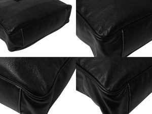 GUCCI グッチ ショルダーバッグ メッセンジャーバッグ クレスト 201451 レザー ブラック シルバー金具 美品 中古 4b002995