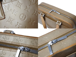 極美品 LOUIS VUITTON ルイヴィトン ハンドバッグ シェルトン M55177 モノグラムマット マットゴールド シルバー金具 中古 4b002996