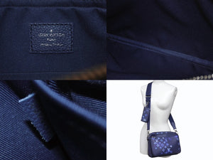 新品同様 LOUIS VUITTON ルイヴィトン モノグラム ウォーターカラー トリオ メッセンジャー ショルダーバッグ M57840 ブルー 中古 4b002998