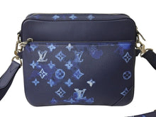 Load image into Gallery viewer, 新品同様 LOUIS VUITTON ルイヴィトン モノグラム ウォーターカラー トリオ メッセンジャー ショルダーバッグ M57840 ブルー 中古 4b002998