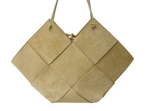BOTTEGAVENETA ボッテガヴェネタ ハンドバッグ ショルダーバッグ 2way イントレチャート ナッパレザー ケーンシュガー 美品 中古 4b002999