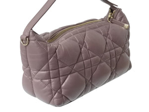 CHRISTIAN DIOR クリスチャンディオール カナージュ ノマドポーチ ミディアム 2WAY ハンド ショルダー バッグ レザー ピンク 美品 中古 4b003020