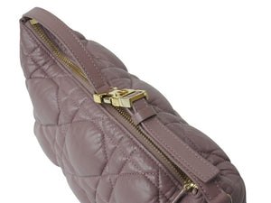 CHRISTIAN DIOR クリスチャンディオール カナージュ ノマドポーチ ミディアム 2WAY ハンド ショルダー バッグ レザー ピンク 美品 中古 4b003020