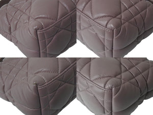 CHRISTIAN DIOR クリスチャンディオール カナージュ ノマドポーチ ミディアム 2WAY ハンド ショルダー バッグ レザー ピンク 美品 中古 4b003020