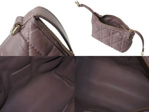 CHRISTIAN DIOR クリスチャンディオール カナージュ ノマドポーチ ミディアム 2WAY ハンド ショルダー バッグ レザー ピンク 美品 中古 4b003020
