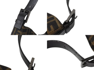 FENDI フェンディ マンマバケット ホーボー ワンショルダーバッグ 8BR036 ズッカ柄 キャンバス レザー ブラウン 美品 中古 4b003022