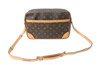 LOUIS VUITTON ルイヴィトン モノグラム トロカデロ27 ショルダーバッグ M51274 PVC ヌメ革 ブラウン ゴールド金具 美品 中古 4b003024