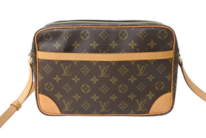 LOUIS VUITTON ルイヴィトン モノグラム トロカデロ27 ショルダーバッグ M51274 PVC ヌメ革 ブラウン ゴールド金具 美品 中古 4b003024