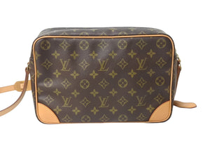 LOUIS VUITTON ルイヴィトン モノグラム トロカデロ27 ショルダーバッグ M51274 PVC ヌメ革 ブラウン ゴールド金具 美品 中古 4b003024