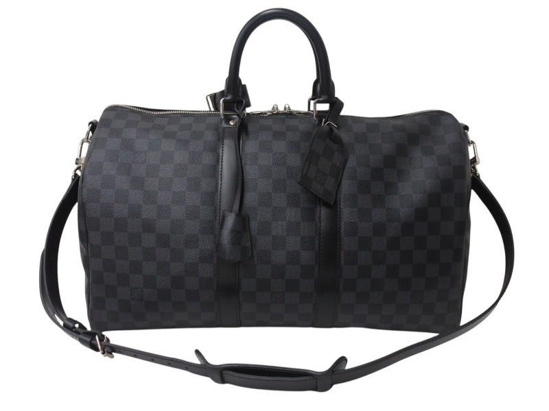 極美品 LOUISVUITTON ルイヴィトン キーポルバンドリエール45 ボストンバッグ N41418 ダミエグラフィット ブラック 中古 4b003027