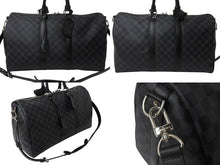 Load image into Gallery viewer, 極美品 LOUISVUITTON ルイヴィトン キーポルバンドリエール45 ボストンバッグ N41418 ダミエグラフィット ブラック 中古 4b003027