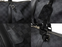 Load image into Gallery viewer, 極美品 LOUISVUITTON ルイヴィトン キーポルバンドリエール45 ボストンバッグ N41418 ダミエグラフィット ブラック 中古 4b003027