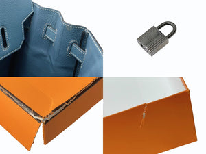 極美品 エルメス HERMES オータクロア 28 ハンドバッグ エプソン ブルージーン シルバー金具 口J刻印 中古 4b003028