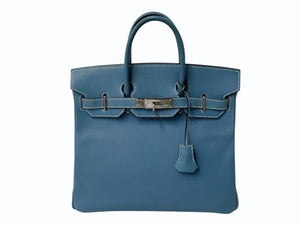 極美品 エルメス HERMES オータクロア 28 ハンドバッグ エプソン ブルージーン シルバー金具 口J刻印 中古 4b003028