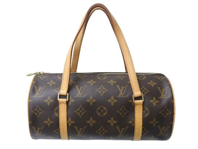 極美品 LOUIS VUITTON ルイヴィトン パピヨン26 ハンドバッグ M51366 モノグラム PVC レザー ブラウン ゴールド金具 中古 4b003030