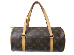 極美品 LOUIS VUITTON ルイヴィトン パピヨン26 ハンドバッグ M51366 モノグラム PVC レザー ブラウン ゴールド金具 中古 4b003030