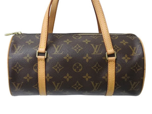 極美品 LOUIS VUITTON ルイヴィトン パピヨン26 ハンドバッグ M51366 モノグラム PVC レザー ブラウン ゴールド金具 中古 4b003030
