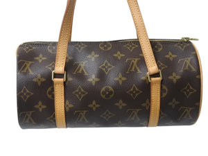 極美品 LOUIS VUITTON ルイヴィトン パピヨン26 ハンドバッグ M51366 モノグラム PVC レザー ブラウン ゴールド金具 中古 4b003030