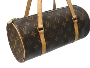 極美品 LOUIS VUITTON ルイヴィトン パピヨン26 ハンドバッグ M51366 モノグラム PVC レザー ブラウン ゴールド金具 中古 4b003030