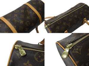 極美品 LOUIS VUITTON ルイヴィトン パピヨン26 ハンドバッグ M51366 モノグラム PVC レザー ブラウン ゴールド金具 中古 4b003030