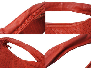 BOTTEGA VENETA ボッテガヴェネタ イントレチャート ホーボー ワンショルダーバッグ 115653 レザー レッド 美品 中古 4b003032