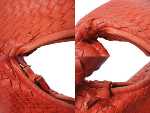 BOTTEGA VENETA ボッテガヴェネタ イントレチャート ホーボー ワンショルダーバッグ 115653 レザー レッド 美品 中古 4b003032