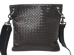 BOTTEGAVENETA ボッテガヴェネタ イントレチャート ショルダーバッグ ブラウン レザー 美品 中古 4b003034
