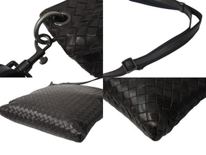 BOTTEGAVENETA ボッテガヴェネタ イントレチャート ショルダーバッグ ブラウン レザー 美品 中古 4b003034