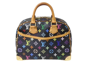 極美品 LOUIS VUITTON ルイヴィトン ハンドバッグ トゥルーヴィル ブラック 村上隆 M92662 マルチカラー ゴールド金具 中古 4b003037
