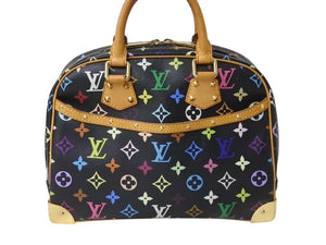 極美品 LOUIS VUITTON ルイヴィトン ハンドバッグ トゥルーヴィル ブラック 村上隆 M92662 マルチカラー ゴールド金具 中古 4b003037