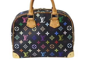 極美品 LOUIS VUITTON ルイヴィトン ハンドバッグ トゥルーヴィル ブラック 村上隆 M92662 マルチカラー ゴールド金具 中古 4b003037