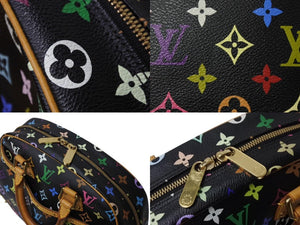 極美品 LOUIS VUITTON ルイヴィトン ハンドバッグ トゥルーヴィル ブラック 村上隆 M92662 マルチカラー ゴールド金具 中古 4b003037