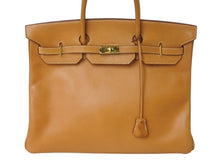 Load image into Gallery viewer, HERMES エルメス バーキン40 ナチュラル ヴァッシュ 40cm ○S刻印 ブロンズ金具 ハンドバッグ 美品 中古 4b003038