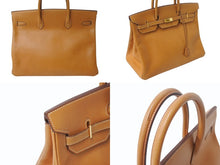 Load image into Gallery viewer, HERMES エルメス バーキン40 ナチュラル ヴァッシュ 40cm ○S刻印 ブロンズ金具 ハンドバッグ 美品 中古 4b003038