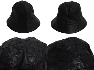 CHROME HEARTS クロムハーツ U-CHUM-LTHR セメタリークロスパッチ レザーバケットハット サイズM ダガー 美品 中古 4b003162