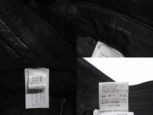 CHROME HEARTS クロムハーツ U-CHUM-LTHR セメタリークロスパッチ レザーバケットハット サイズM ダガー 美品 中古 4b003162