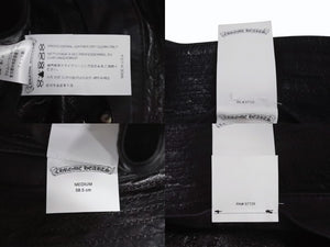 CHROME HEARTS クロムハーツ U-CHUM-LTHR セメタリークロスパッチ レザーバケットハット サイズM ダガー 美品 中古 4b003162