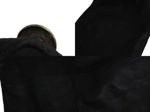 極美品 CHROME HEARTS クロムハーツ OVERALL レザーオーバーオール サイズS クロスボール ダガージップ ブラック 中古 4b003164 