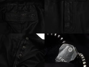 極美品 CHROME HEARTS クロムハーツ OVERALL レザーオーバーオール サイズS クロスボール ダガージップ ブラック 中古 4b003164 