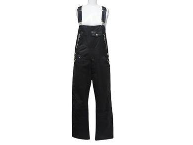 極美品 CHROME HEARTS クロムハーツ OVERALL レザーオーバーオール サイズS クロスボール ダガージップ ブラック 中古 4b003164 